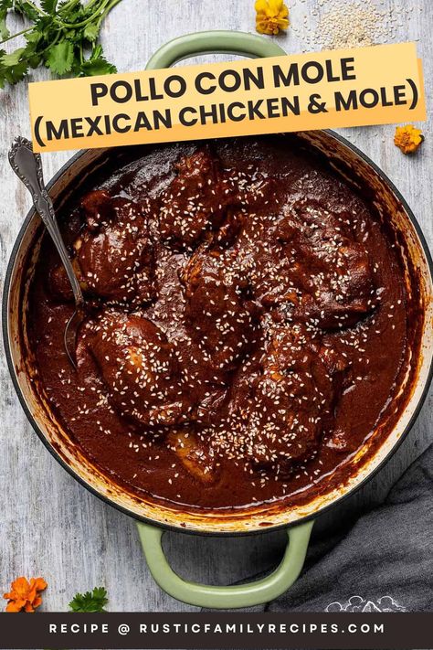 Mole con Pollo Ancho Chile Recipes, Mexican Chicken Mole, Taco Spaghetti Recipe, Chicken Mole Recipe, Nachos Cheese, Quesabirria Tacos, Mexican Mole, Taco Pasta Recipes, Taco Spaghetti