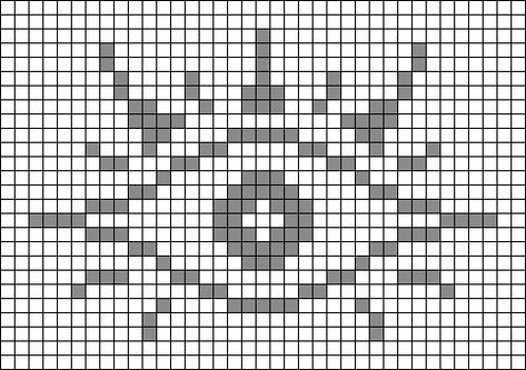 Cross Stitch Patterns Free Grid, Simple Pixel Pattern, Knit Pixel Pattern, Alpha Pattern Two Colors, Small Grid Crochet Patterns, Knit Grid Pattern, Pentagram Pixel Art, Alpha Pixel Art, Circle Alpha Pattern