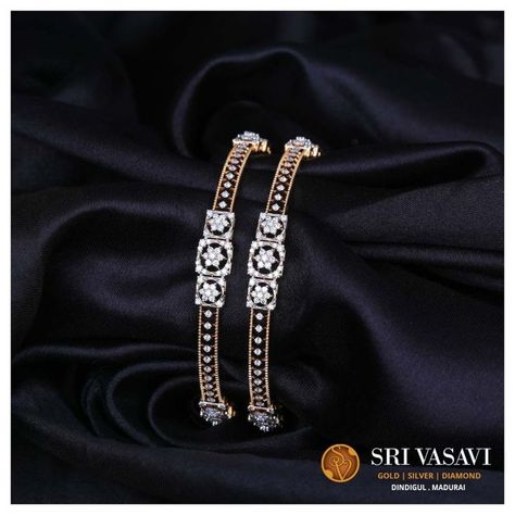 Simplicity and gorgeousness are the epitome of this stunning diamond bangle. the bangle features an intricate design in gold as the shank, and is entirely studded with dazzling diamonds along the entirety of the jewel, lending it a stunning, eternal radiance... Bangles Jewelry Designs Diamond, Diamond Bangles Designer Latest, Diamond Kada Bangles, Diamond Bangle Design, Diamond Bangles Indian, Kada Design, Diamond Jewellery Designs, Indian Diamond Jewellery, Real Diamond Necklace