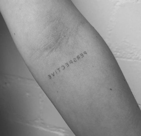 Tattoo Typewriter, Perspective Tattoo, Perspective Tattoos, Tattoo Word Fonts, Geometric Tattoo Pattern, Scripture Tattoos, Best Leg Tattoos, Good Tattoo Quotes, Finger Tattoo Designs