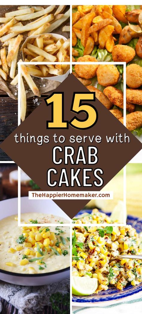 Wondering what to serve with crab cakes? We have 16 delicious sides that are perfect for this classic seafood dish! Side Dishes With Crab Cakes, Crab Cake Side Dishes Dinners, What Goes With Crab Cakes, Crab Cake Side Dishes, Side Dishes For Crab Cakes, Crab Cake Dinner Side Dishes, What To Serve With Crab Cakes, Sides For Crab Cakes, Crab Cakes Dinner