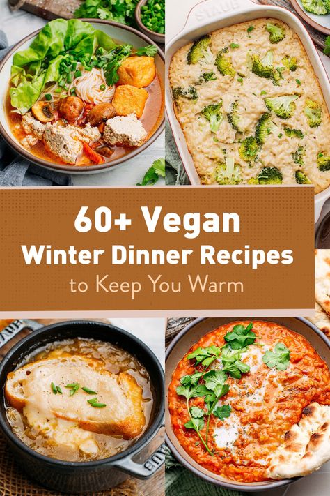 60+ Vegan Dinner Recipes to Keep You Warm This Winter - Full of Plants Winter Plant Based Recipes, Quick Winter Dinner Recipes, Dinner Butternut Squash, Sage Risotto, Butternut Squash And Sage, Vegan Moussaka, Vegan Stuffed Shells, Vegan Mushroom Soup, Vegan Winter Recipes