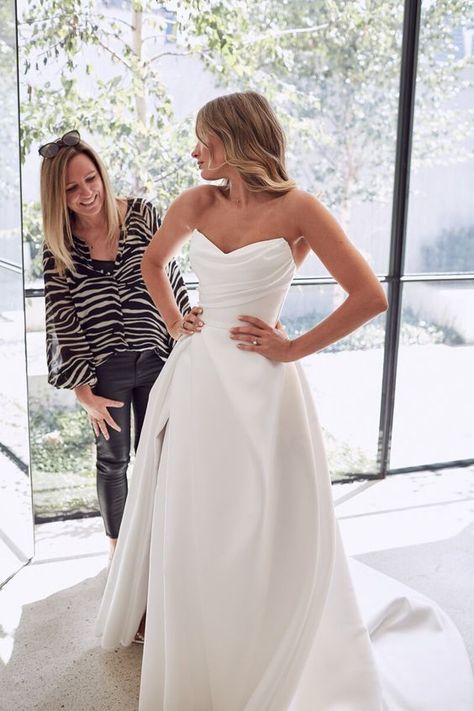 Marina Hardwick Wedding Dress, Plain Satin Wedding Dress, Mariana Hardwick Wedding Dress, Satin A Line Wedding Dress, Ruffles Wedding Dress, White Satin Wedding Dress, Mariana Hardwick, Wedding Dress Beaded, Lost In Love