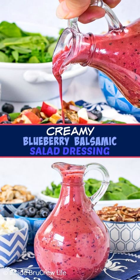 Healthy Fruit Salad Dressing, Berry Salad Dressing, Spinach Dressing, Blueberry Salad Dressing, Blueberry Dressing, Blueberries And Yogurt, Salad Pasta Recipes, Summer Salad Dressing, Easy Homemade Salad