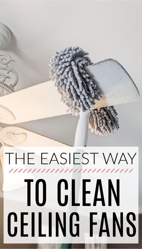 Get your home ready for spring with this simple tip on how to clean your ceiling fans. Get rid of dust and grime from your fans without it spreading all over the room. How To Dust Ceiling Fans, How To Clean Ceiling Fans Easy, How To Clean A Ceiling Fan, Ceiling Fan Cleaning Hacks, Fan Cleaning Hacks, How To Clean Fans, Ceiling Fan Cleaning, Clean Ceiling, Celing Fan