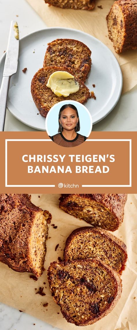 Banana Bread Chrissy Teigen, Chrissy Teigen Recipes Banana Bread, Banana Bread Recipe Chrissy Teigen, Chrissy Teigen Banana Bread, Chrissy Teigen Recipes, Baked Banana, Banana Bread Recipe, Instant Pudding, Banana Flavored