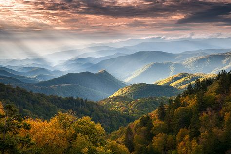 Great Smoky Mountains Photography | Scenic North Carolina Autumn Landscape Art Prints Autumn Landscape Photography, Cherokee North Carolina, Dave Allen, Fine Art Landscape Photography, Scenic Photography, Mountain Photography, Great Smoky Mountains National Park, Fine Art Landscape, Smoky Mountain National Park