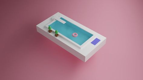 3D Swimming Pool remake from someone's dribbble reference link above. Remake for my 3D learning purposes. 3d Learning, 3d House, Swimming Pool Designs, Peterborough, Saint Charles, Silver Spring, Show And Tell, Pool Designs, Floating Nightstand