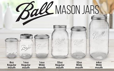 Posts in Canning Jars - Amazon.com Mason Jar Sizes Chart, Canning Guide, Frog Wedding, Mason Jar Sizes, Yogurt Jars, Ball Canning, Ball Canning Jars, Canning Food, Quart Size Mason Jars