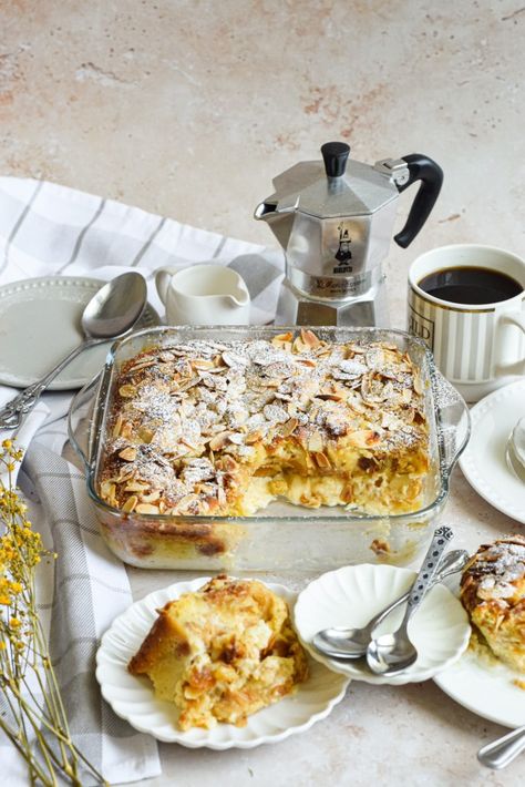 Almond Croissant Pudding - almond croissants + bread & butter pudding!