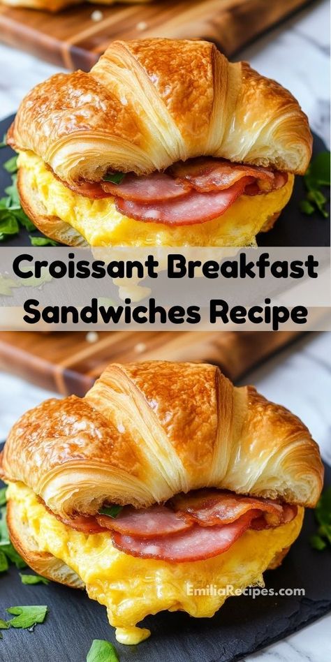 Need new breakfast recipes? These Croissant Breakfast Sandwiches are perfect. Ideal for breakfast or dinner, they’re one of the top breakfast sandwich recipes. Enjoy this easy breakfast idea today! Croissant Breakfast Sandwiches, Top Breakfast Recipes, Easy Breakfast Sandwich, Croissant Breakfast Sandwich, Best Breakfast Sandwich, Croissant Sandwich, Breakfast Sandwich Recipes, Croissant Breakfast, Croissant Recipe