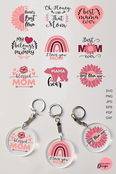 Mothers Day Keychain, Circuit Maker, Cricut Projects Easy, Sarcastic Birthday, Sublimacion Ideas, Crochet Market, Idee Cricut, Keychain Craft, Svg Bundles