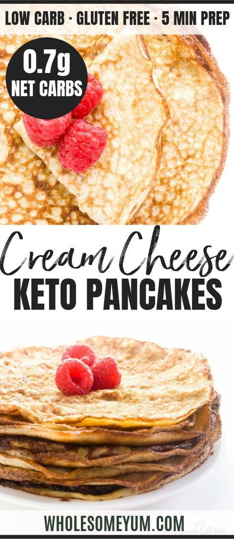 Keto With Cream Cheese Recipes, Keto Crepes Recipe Easy, Egg And Cream Cheese Pancakes, Keto Crepe Rolls, Keto Crapes Recipes Easy, No Carb Crepes, Keto Cream Cheese Recipes, Low Carb Crepes Recipe, Flourless Crepes