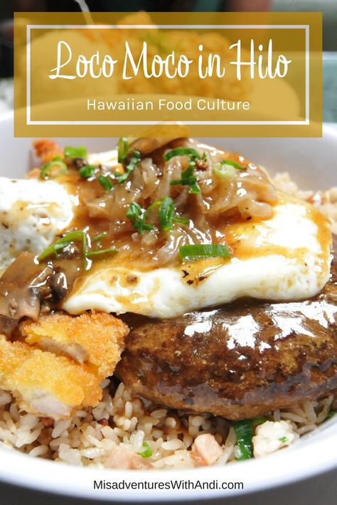 Loco Moco is a classic Hawaiian food that you must experience! I share the local history and different varieties as well as where to get loco moco in Hilo on the island of Hawaii. Traditional Hawaiian Food, San Francisco Food, Hawaiian Dishes, Hawaii Food, Culinary Travel, Island Food, Hawaiian Food, Food Experiences, What To Eat