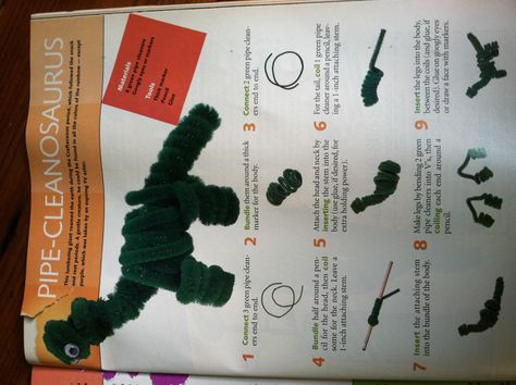 Pipe cleaner dinos. Another craft possibility. Pipe Cleaner Dinosaur, Nanny Activities, Pipe Cleaner Animals, Kids Birthday Theme, Pipe Cleaner Crafts, Chenille Stems, Green Cleaning, Pipe Cleaner, Art Reference Poses