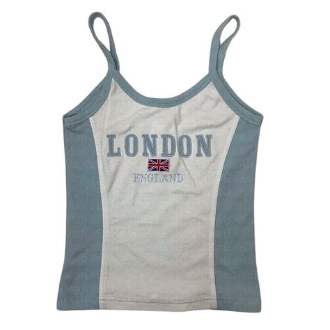 London Embroidery Y2K Tank Top | Y2K Outfits - BOOGZEL – Boogzel Clothing Funky Tops Aesthetic, Y2k Tank Top Png, Clothing Png Y2k, Cute Tops Png, Y2k Wishlist, Y2k Clothes Png, Clothes Png Aesthetic, Pastel Grunge Outfits, 90s Grunge Summer