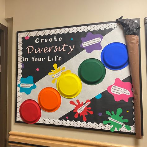 Rise Up Bulletin Board Ideas, Ra Diversity Bulletin Board, Ra Educational Bulletin Boards, Diversity Bulletin Board Ideas, Multicultural Bulletin Board, Emoji Bulletin Board, Ra Board Ideas, Diversity Bulletin Board, Cafeteria Bulletin Boards