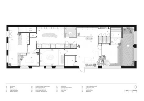 Sense of Self Bathhouse / Setsquare Studio + Chamberlain Architects + Hearth Studio | ArchDaily Converted Warehouse, Digital Projection, Studio 17, Finnish Sauna, Sense Of Self, Physical Space, Pool Lounge, Water Walls, Pool Light