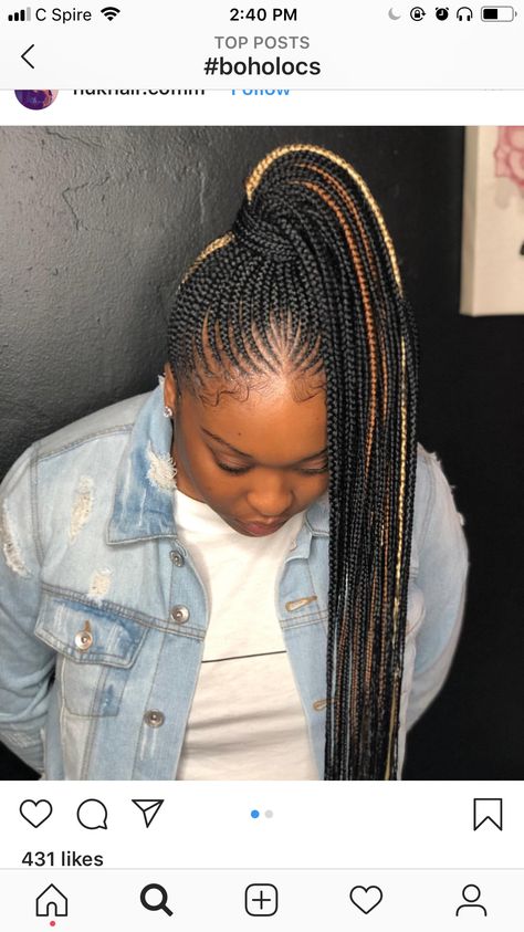 Braided Updo Ponytail, Ponytails Hairstyles, Feed In Braids Ponytail, A High Ponytail, Feed Ins, Braids Updo, Cornrow Ponytail, Bob Braids Hairstyles, Braids Ponytail