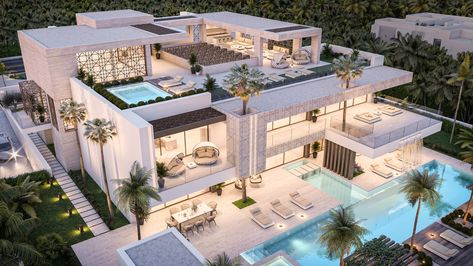 Dubai 169 · Dubai, UAE | B8 Architecture and Design Studio Mansion Bloxburg, Dubai Houses, Luxury Houses Mansions, Floor Bloxburg, Mansion Designs, Dream Mansion, Modern Villa Design, Casas The Sims 4, Modern Mansion