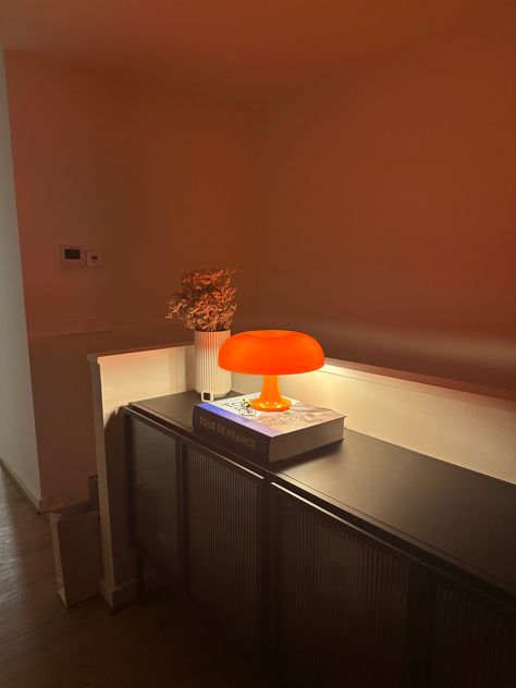 Orange Mushroom Lamp, Room Decor Orange, Living Room Decor Orange, Lamp For Room, Retro Living Room Decor, Orange Lamp, Lounge Room Styling, Brow Studio, Color Changing Lamp