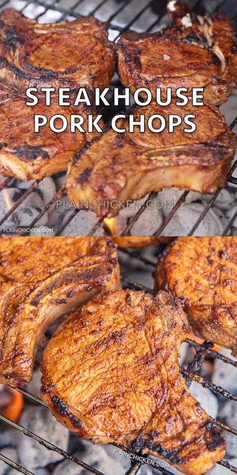 Steakhouse Pork Chops Marinate Pork Chops, Steakhouse Pork Chops, The Best Pork Chops, Best Pork Chops, Marinated Pork Chops, Easy Pork Chops, Easy Pork Chop Recipes, Pork Chop Recipes Baked, Pork Chop Dinner