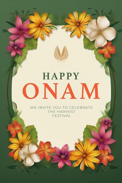 Happy Onam Poster, Onam Poster, Happy Onam, Poster Illustration, Harvest Festival, Board Ideas, Bulletin Board, Graphic Resources, Festival