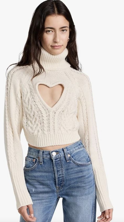 For Love & Lemons Women's Vera Cropped Cutout Sweater.#Ad As an Amazon Associate,I earn from qualifying purchases. Cable Knit Turtleneck, Cutout Sweater, Deep Autumn, Lemon Dress, Heart Sweater, Knit Turtleneck, For Love & Lemons, Pullover Sweater Women, Love And Lemons