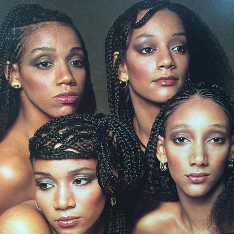 Natives of Philadelphia, the Sisters: Debra Edwina "Debbie" Sledge (born 1954), Joan Elise "Joni" Sledge (1956–2017), Kim Sledge (born 1957), and Kathy Sledge (born 1959) are the Daughters of Broadway tap dancer Edwin Sledge (1923–1996) and actress Florez Sledge (née Williams; 1928–2007). Glastonbury Music Festival, Sister Sledge, Tap Dancer, Unapologetically Black, 70s Disco, Black Culture, Afro Hairstyles, American Girl, Black Women