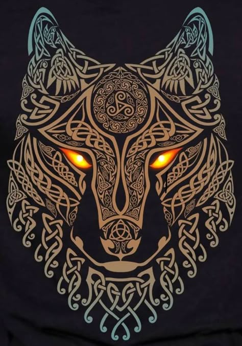 Fenrir Tattoo Design, Norse Knotwork, Fenrir Tattoo, Viking Warrior Tattoos, Norse Mythology Tattoo, Arte Viking, Viking Tattoo Sleeve, Rune Tattoo, Celtic Tattoo