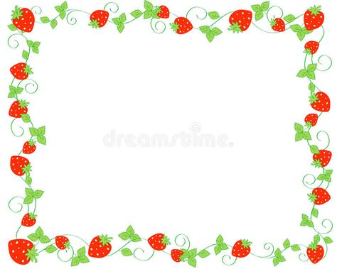 Strawberry border. Red strawberries border / frame on white background #Sponsored , #AFFILIATE, #sponsored, #border, #white, #background, #Red Strawberry Border Design, Strawberry Border, Science Project Board, Cute Borders, Class Theme, Slide Background, Paper Background Design, Labels Printables Free, Border Frame