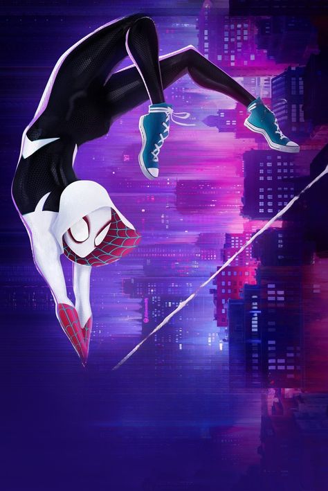 SpiderMan Across the Spider Verse Wallpaper Spiderman And Gwen, Gwen Wallpaper, Spider Gwen Art, Gwen Spiderman, Spider Man Wallpaper, Spiderman And Spider Gwen, Marvel Spider Gwen, Image Spiderman, Miles Morales Spiderman