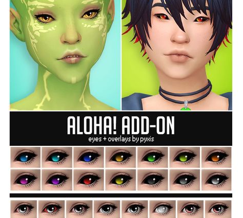 Sims 4 Cc Occult Eyes, Pyxis Sims 4 Cc, Sims Alien, Sims 3cc, Alien Eyes, Cas Supernatural, Los Sims 4 Mods, Different Nose Shapes, Sims 4 Stories