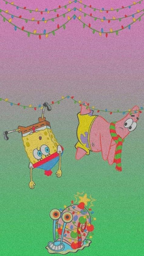 Christmas Spongebob Wallpaper, Sponge Bob Christmas, Spongebob Christmas Wallpaper, Easy Thanksgiving Table Decor, Spongebob Christmas, Table Decor Thanksgiving, Fireplace Tv Wall Decor, Thanksgiving Aesthetic, Christmas Lockscreen