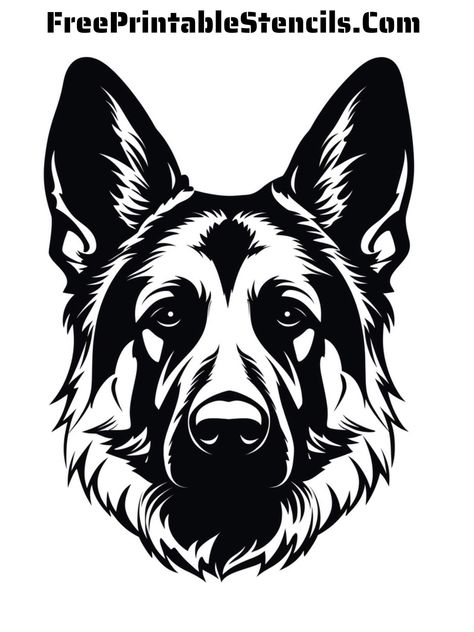 German Shepherd Tattoo Design, German Shepherd Tattoo, Free Printable Stencils, Shepherd Tattoo, Printable Stencils, Dog Stencil, Free Stencils Printables, Tattoo Filler, Eagle Painting