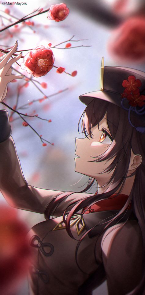 Plum Blossom Art, Hu Tao Genshin, Animation Art Character Design, Hu Tao, Blossoms Art, Kid Character, Plum Blossom, Cute Anime Pics, Ship Art