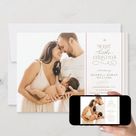 Birth Announcement Christmas Card, Holiday Birth Announcement, Newborn Announcement, Christmas Holiday Photos, Newborn Christmas, Text Graphic, Valentine Photo, Merry Little Christmas, New Year Card