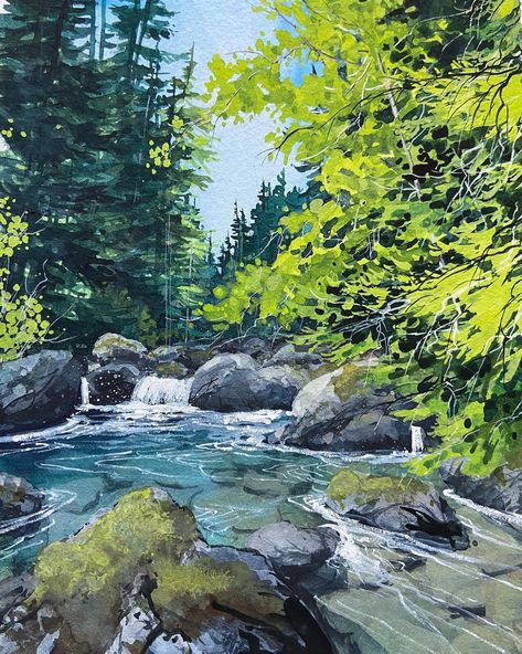 Kate Avery (@tagsalegirl) / Twitter New England Landscape, England Landscape, Watercolor Paintings Nature, A Place For Everything, Forest Illustration, Dreamworks Trolls, Landscape Art Painting, Watercolor Inspiration, Landscape Artist