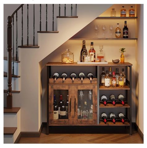 Wet Bar Ideas With Sink, Bar Under The Stairs, Small Wet Bar Ideas, Small Wet Bar, Small Home Bar, Small Bars For Home, Wet Bar Ideas, Liquor Bar, Under The Stairs