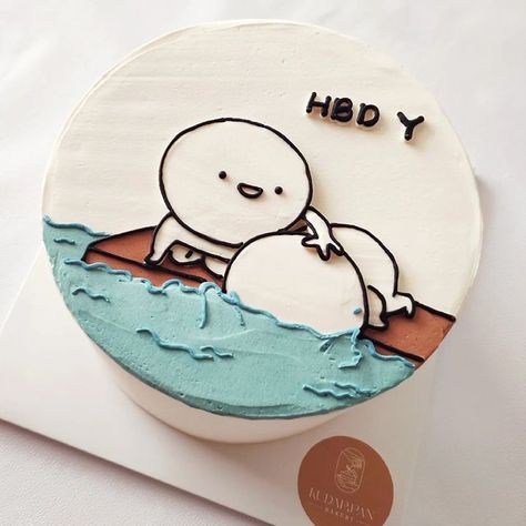 Art And Craft Cake Ideas, Design For Cakes Ideas, Cute Funny Birthday Cake, Drawing Cake Design, Mini Cakes Ideas For Boyfriend, Funny Cake Designs For Boyfriend, Birthday Cake For Male Bestie, Cake For Male Friend, Small Cakes For Birthday