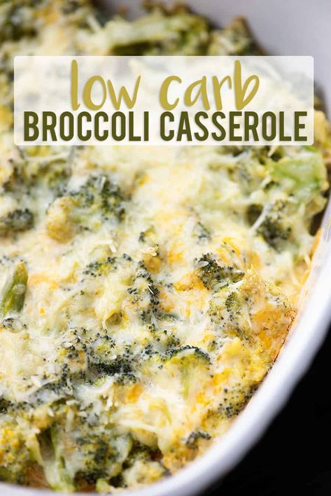 Broccoli Cheese Casserole - extra cheesy and low carb too! Low Carb Broccoli Casserole, Easy Broccoli Casserole, Low Carb Broccoli, Broccoli Recipes Casserole, Broccoli Cheese Casserole, Keto Casserole, Low Carb Casseroles, Salad Pasta, Low Carb Diets