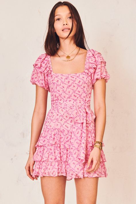 Mini Frock, Love Shack Fancy, Looks Vintage, Cute Dresses, Pink Dress, Dresses For Sale, Chic Style, Casual Dress, Short Sleeve Dresses