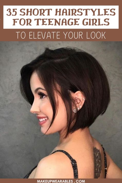 that are stylish, easy to maintain, and perfect for any occasion. #shorthairstyles #teenhairstyles #hair Teenage Updo Hairstyles, Short Haircuts For Girls Teens, Teen Girl Short Haircut, Teen Short Hairstyles, Short Hair Teenage Girl, Short Hairstyle Teenage Girl, Felicity Hair, Teen Girl Haircuts, Girls Short Hair