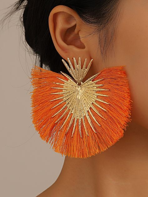 Tassel Drop EarringsI discovered amazing products on SHEIN.com, come check them out! Tassel Drop Earrings, Heart Shaped Earrings, Watches Women Fashion, Big Earrings, Earring Sale, Fringe Earrings, Orange Gold, Tassel Earrings, Shape Patterns