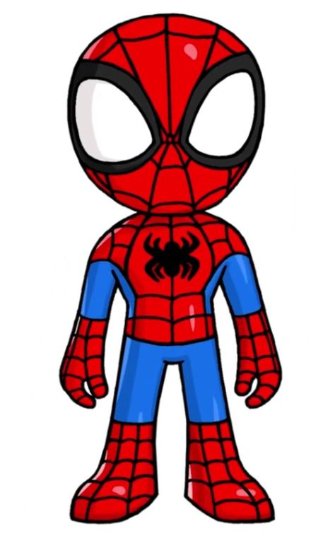 Spiderman Cartoon Drawing, How To Draw Spider Man, Spider Man Crafts, Spider Man Drawing Easy, Drawing Spiderman, Spiderman Canvas, Spiderman Room, Xmas Drawing, Hello Kitty Printables