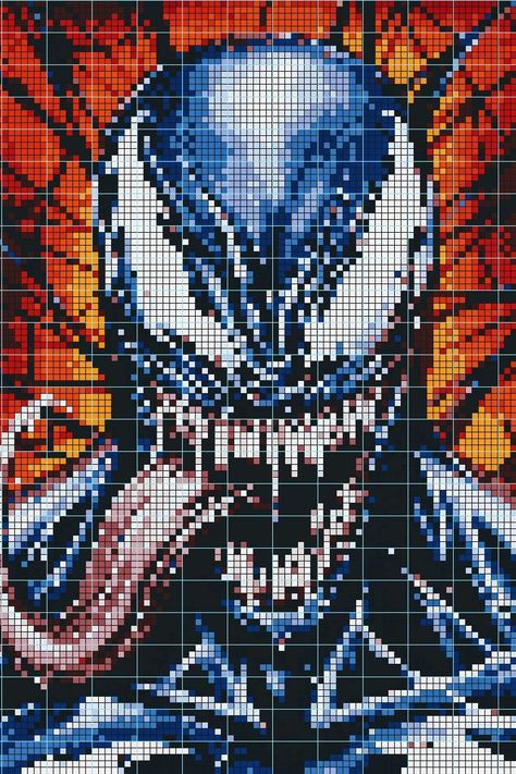 Spiderman Cross Stitch Pattern, Spiderman Pixel Art, Modele Pixel Art, Pixel Art Grid, Pix Art, Graph Paper Art, Minecraft Pixel Art, Pixel Art Design, Pixel Pattern