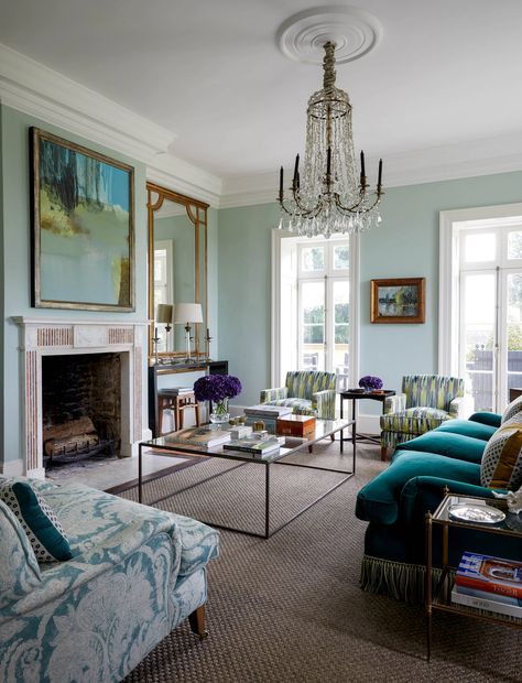 Georgian Rectory, Modern Georgian, Landscape House, Kitchen Colour Combination, Blue Interiors, Georgian Interiors, English Manor Houses, English Country Style, English Tudor