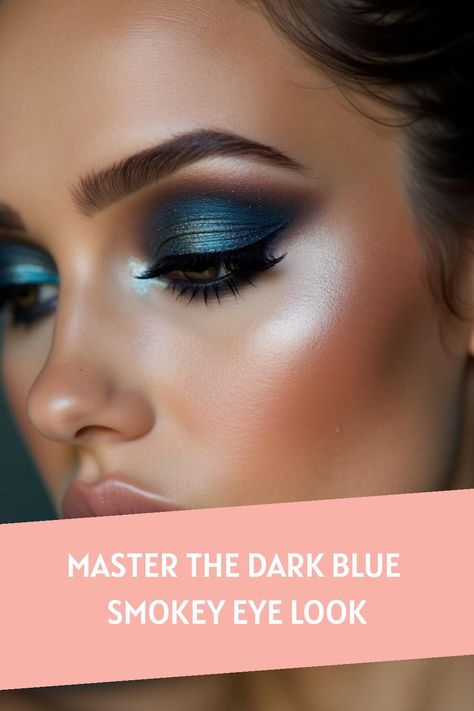 Master the Dark Blue Smokey Eye Look Dark Blue Smokey Eye, Eye Makeup For Hooded Eyes, Fashion Article, Dark Smokey Eye, Smokey Eye Look, Gold Smokey Eye, Blue Smokey Eye, Natural Smokey Eye, Arabic Makeup