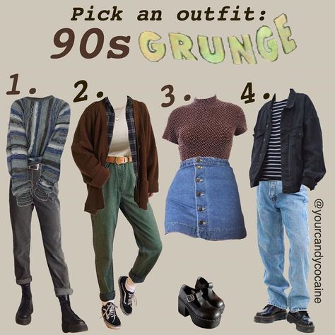 Abbie🧚🏻‍♀️ on Instagram: “I don’t usually make two posts in one day, but I was really eager to post this. Grunge was a huge part of the 1990s. Not only was the music…” Fashion Definition, 1990s Aesthetic, Wrong Generation, Pick An Outfit, 90s Outfits, Outfit Reference, 90s Inspired Outfits, Real Fashion, 90s Party