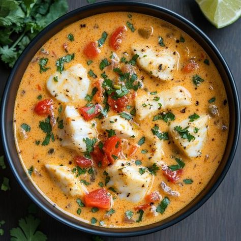 cookefast | Creamy Coconut Fish Stew** | Facebook Coconut Fish, Cod Recipe, Fish Fillets, Fish Stew, White Fish, Fish Fillet, 1 Pound, Fish Recipes, Stew